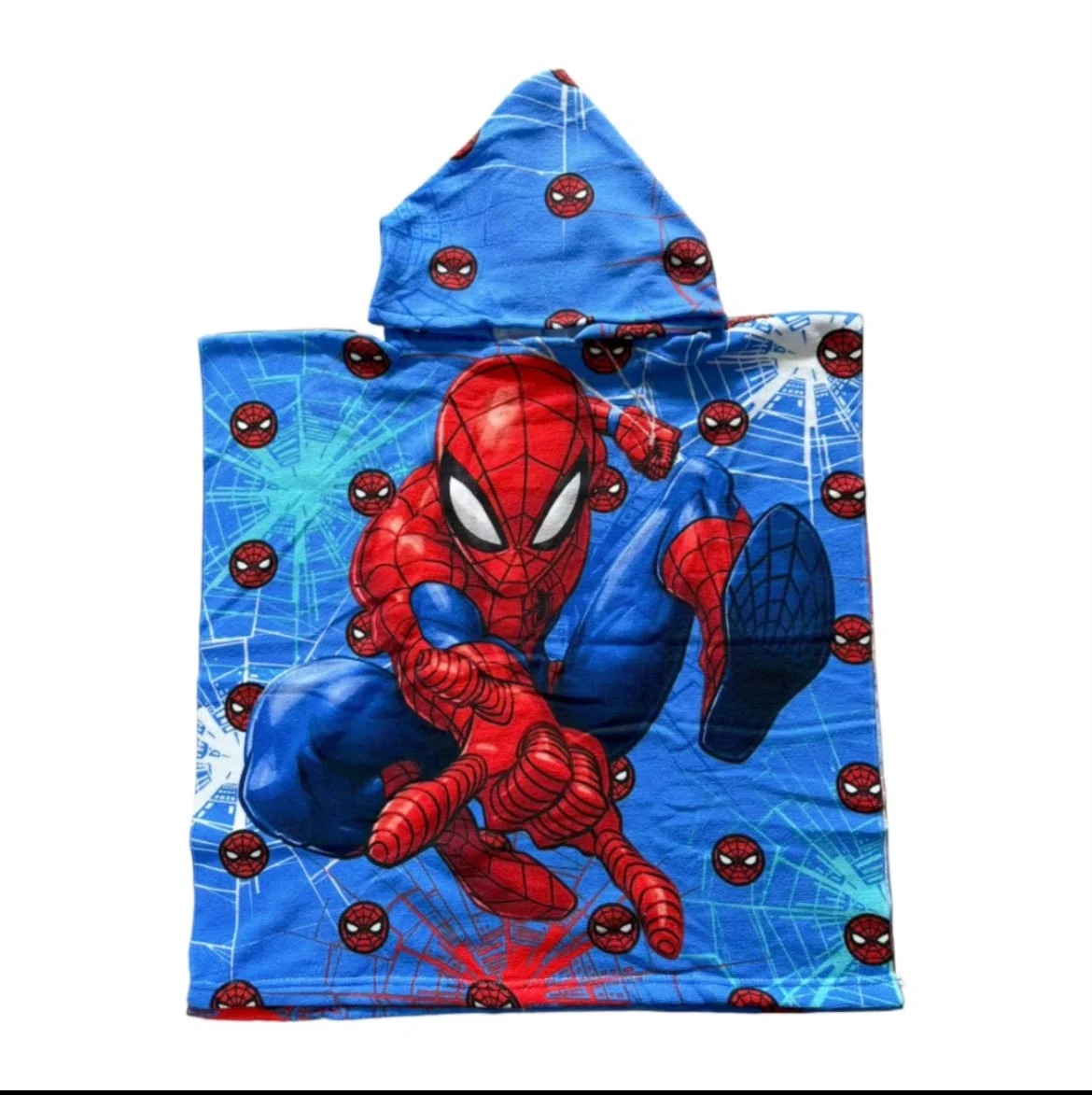 Poncho de bain enfant Spider-Man bleu