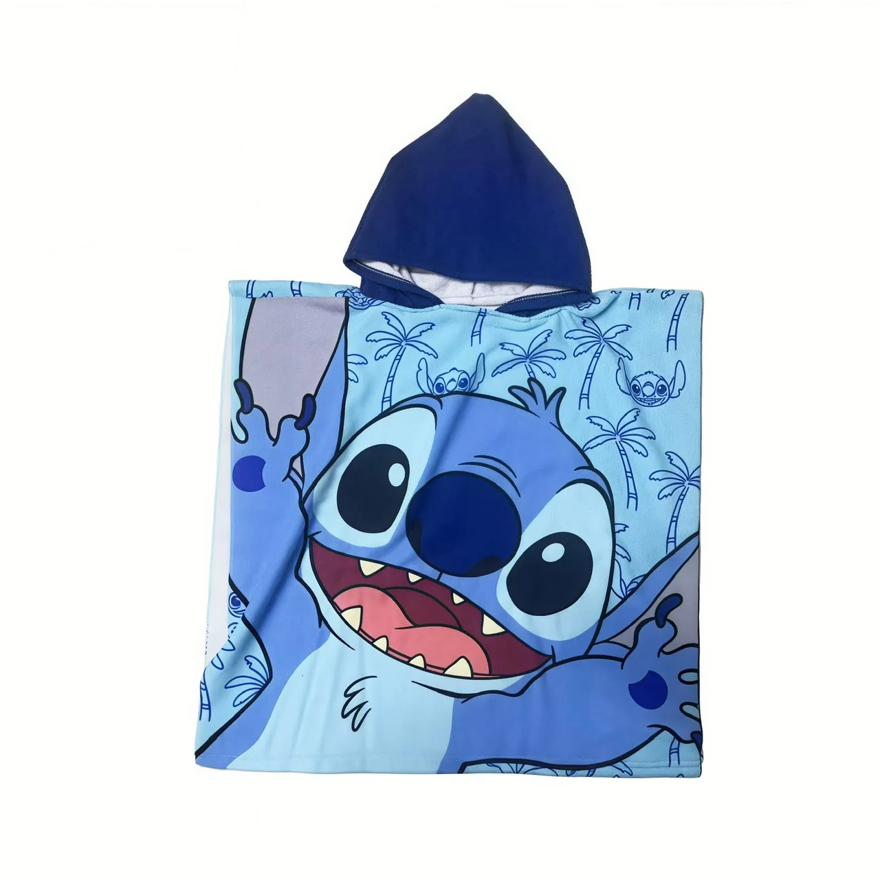 Poncho enfant Stitch bleu